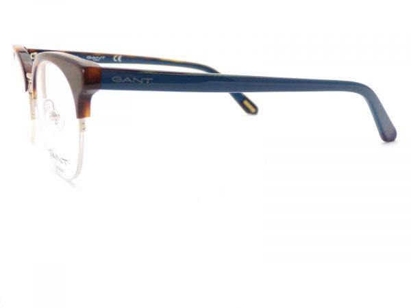 Gant Round Reading Glasses Brown Tortoise with Blue Semi Rimless GA4085 053 - Image 2